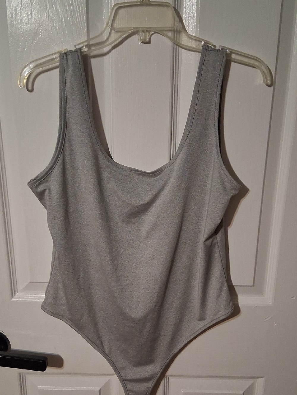 Daisy Light Gray Scoop Neck Stretch Bodysuit